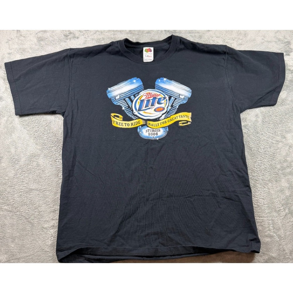 Vtg Miller Lite Sturgis 2006 Biker Rally T-Shirt XL Fruit of the Loom